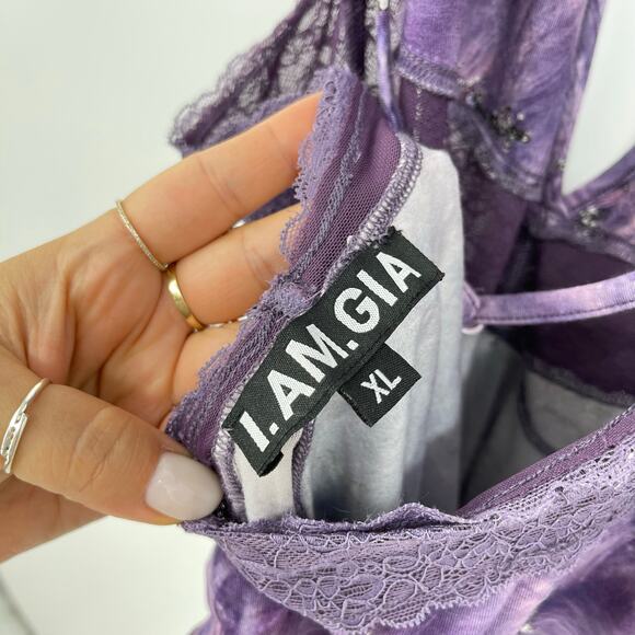 I.AM.GIA | Astora Mini Dress in Purple Y2K Fairy Bling Backless XL - Picture 6 of 13